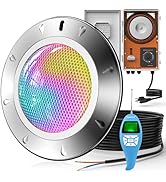 LyLmLe Pool Light for Inground Pools, 65W 12V RGBW LED Multicolor Inground Pool Light with Transf...