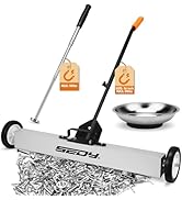 36-Inch Rolling Magnetic Sweeper | 40-Inch Telescoping Magnetic Pickup Tool | Magnetic Trays | 55...