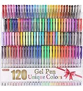 Shuttle Art 120 Unique Colors (No Duplicates) Gel Pens Gel Pen Set for Adult Coloring Books Art M...