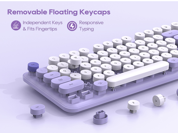 Floating Round Keycaps, Easy to Remove