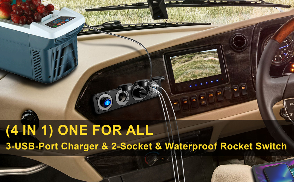 12v usb cigarette lighter splitter