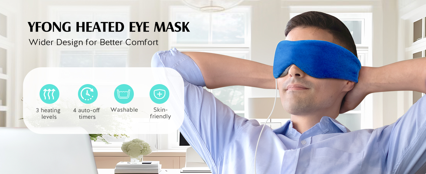 Heated Eye Mask, Warm Eye Compress Mask for Dry Eyes, USB Electric Eye Heating Pad