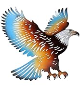 AMAJY Majestic Metal Eagle Cutout Wall Art - Exquisite Collectible Décor - Durable Metal with Gra...