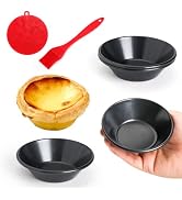 Quyimy 3 Inch Egg Tart Molds Set of 4, Carbon Steel Mini Tart Pan Non-Stick Tartlet Pans, Include...