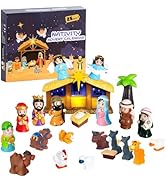 TECHTAIL Lighted Nativity Advent Calendar, Christmas Advent Calendar 2025 for Kids with Nativity ...