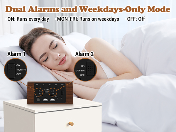 Dual alarm clock