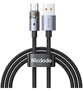 Mcdodo USB A to USB C Fast Charging Cable with Flashing Light 4ft, Nylon Braided USBC to USB Cabl...