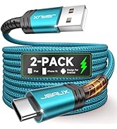 JSAUX USB C Cable [2-Pack 3.3ft], USB A to USB Cord 3.1A Fast Charging Compatible with iPhone 16/...