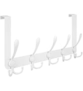 TICONN Over The Door Hooks, 5 Heavy Duty Tri Coat Rack All Metal Coat Hanger for Jacket Hat Towel...