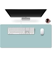 Leather Mouse Pad Mat Desk Protector, Large Extended Desk Pad PU Leather Computer Desktop Laptop ...