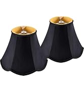 GOSO Small Black Lamp Shades, 4×8×6.4 IN Spider, Set of 2 MIni Scalloped Lampshades for Table Lam...