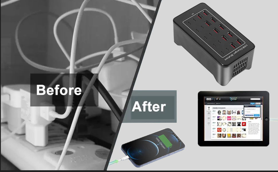 multi port usb charging station 10 PORT
