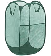 Larpur Pop Up Laundry Basket, Foldable Mesh Laundry Hamper Collapsible Clothes Basket with Side P...
