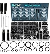 KEZE 1070 Pcs Rubber O-Rings Kit with Assorted Oring Tools Set/20 Size/OD:4.5mm-33mm