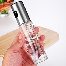 necopure Oil Sprayer for Cooking 30oz/90ml - Glass Oil Sprayer for Salad, BBQ
