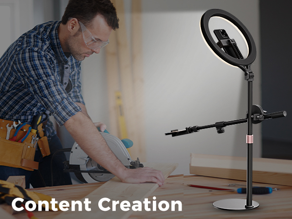 Achieve studio-grade clarity with 11&amp;#34; LED desk ring light featuring 95+ High Color