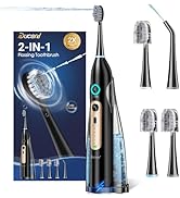 Electric Toothbrush with Water Flosser Combo, Professional Flossing Toothbrush with 3 Sonic Brush...