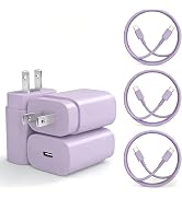Type C Charger, 3Pack 25W PD USBC Wall Charger Super Fast Charging Block&amp; 6+10+10ft Android Phone...