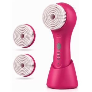 Conair True Glow rechargeable facial cleansing brush with two extra brush head attachments