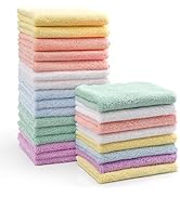 HOMEXCEL Baby Washcloths 24 Pack-Microfiber Coral Fleece Baby Bath Face Towel 7x9 Inch Extra Abso...