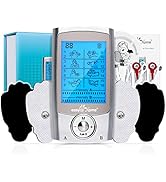 Easy@Home Rechargeable TENS Unit + EMS Muscle Stimulator, 2 Independent Channels, 20 Intensity Le...