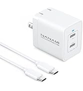 USB C Charger - Nanami 45W Dual Port Fast Wall Charger Foldable Plug Type C Charging Block GaN II...