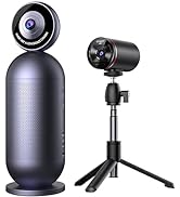 EMEET Meeting Capsule Pro Room Kit, Dual 4K Lenses 360° Auto-Tracking Speakers Video Conference C...