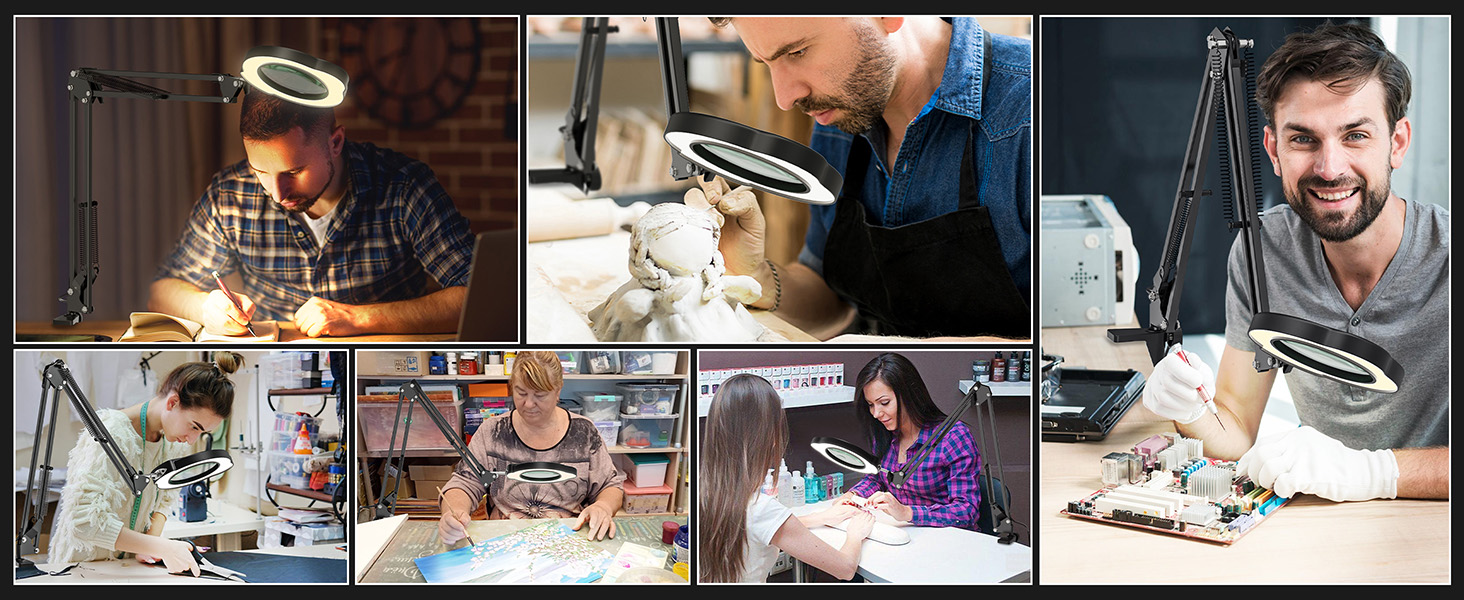 Magnifying Glass with Light and Stand