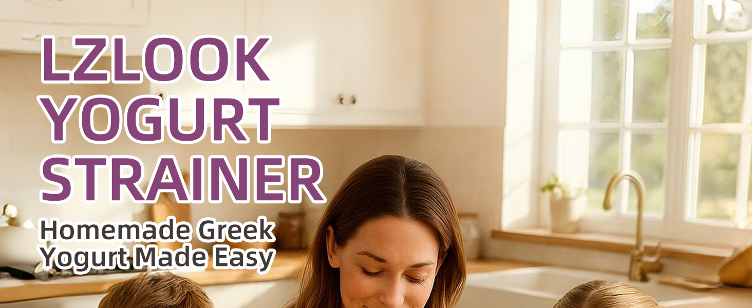 Spring-loaded Greek yogurt strainer for moms