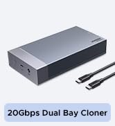 UGREEN 40Gbps Dual-Bay M.2 NVMe SSD Cloner with RAID, Tool-Free NVMe M.2 SSD Enclosure with Cooli...