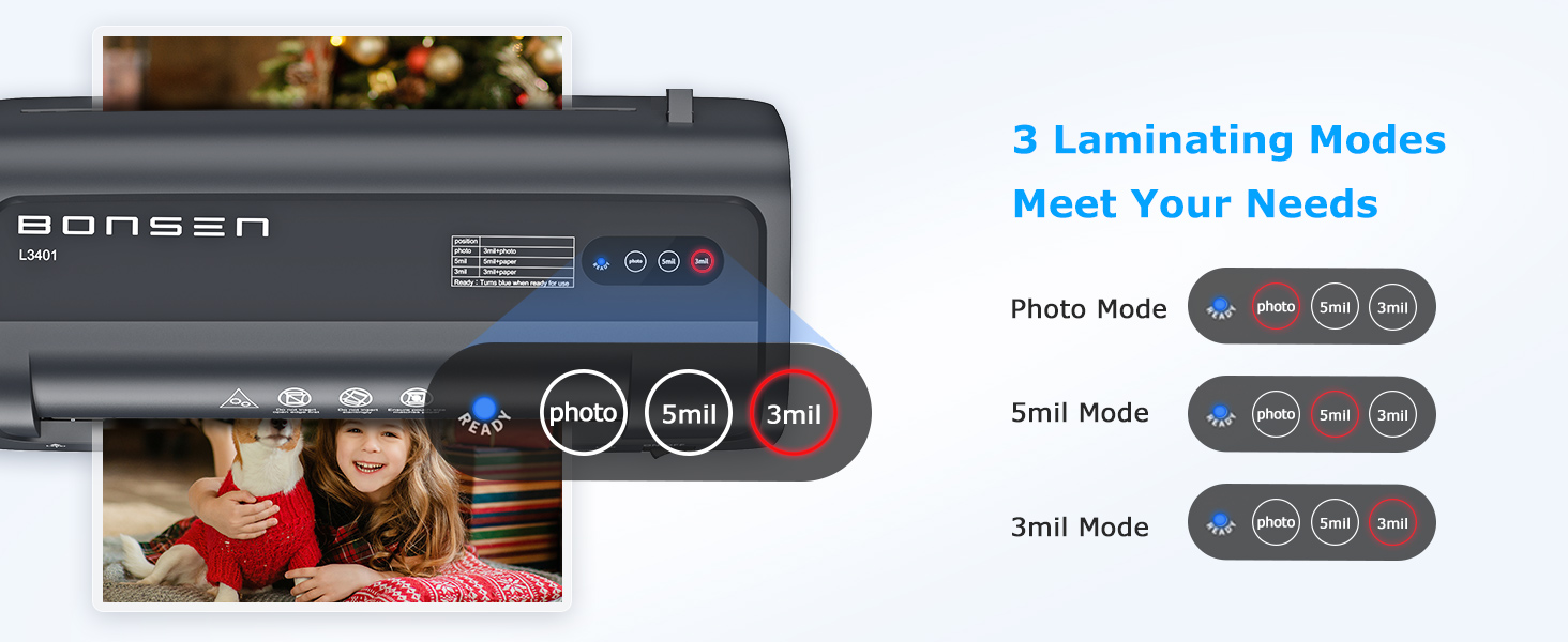 BONSEN A4 Thermal Laminator Machine with Never Jam Tech