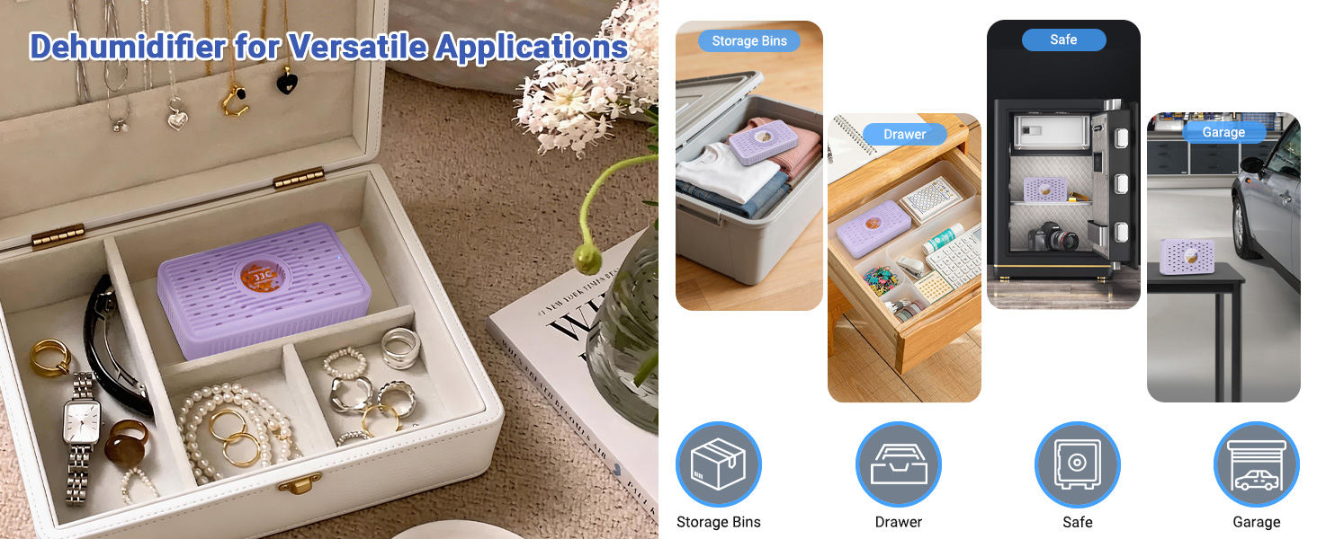 Auto Power-off USB C Rechargeable Gun Safe Dehumidifier Desiccant