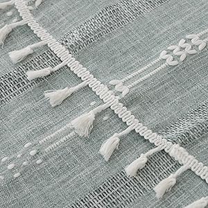 Cotton Linen Tablecloth, Handwoven Edge Detail, Tassel Table Decor, Nordic Style Table Linen