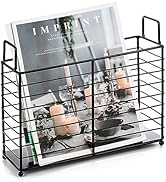 Noamus Metal Magazine Rack, Newspaper Book Tablet Storage Basket, File Holder Mail Organizer Bin ...