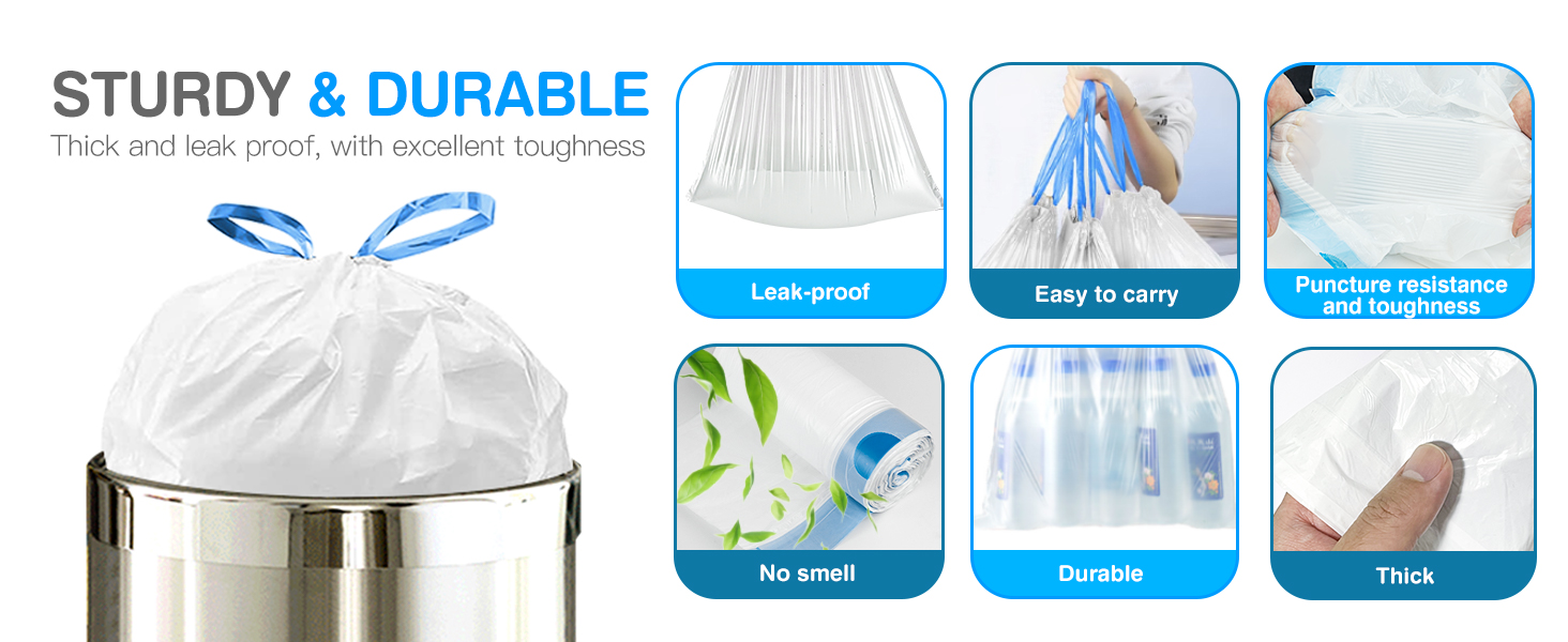 4 GALLON DRAWSTRING TRASH BAGS