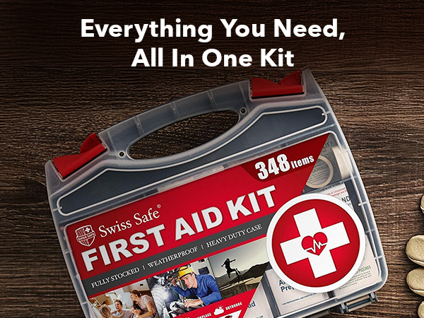 Essential bandages and wound care items included in our comprehensive emergency medical kit