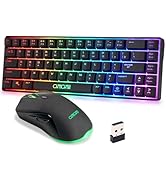 CHONCHOW 60% Wireless Gaming Keyboard and Mouse Combo,LED Backlit Rechargeable 2000mAh Battery, P...