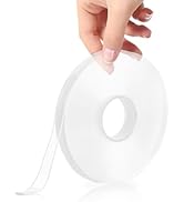 Transparent Nano Double-Sided Tape Heavy Duty, 16.4ft Clear Strong Sticky Adhesive Mounting Tape,...