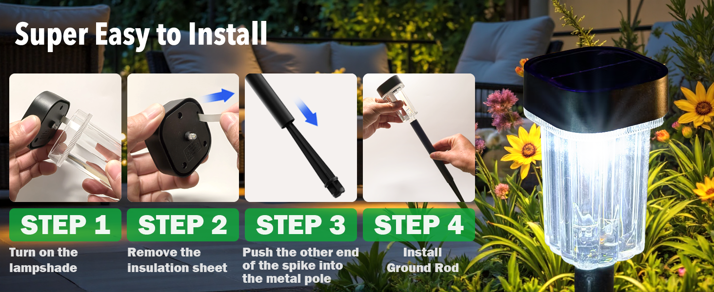 solar lights outdoor solar pathway lights easy to install