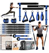 Goocrun Portable Pilates Bar Kit with Resistance Bands for Men and Women - 3 Set Exercise Resista...