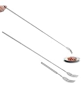 SUNRAYNEST Telescopic Fork, Extendable Long Fork, Stainless Steel Retractable Dinner Fruit Desser...