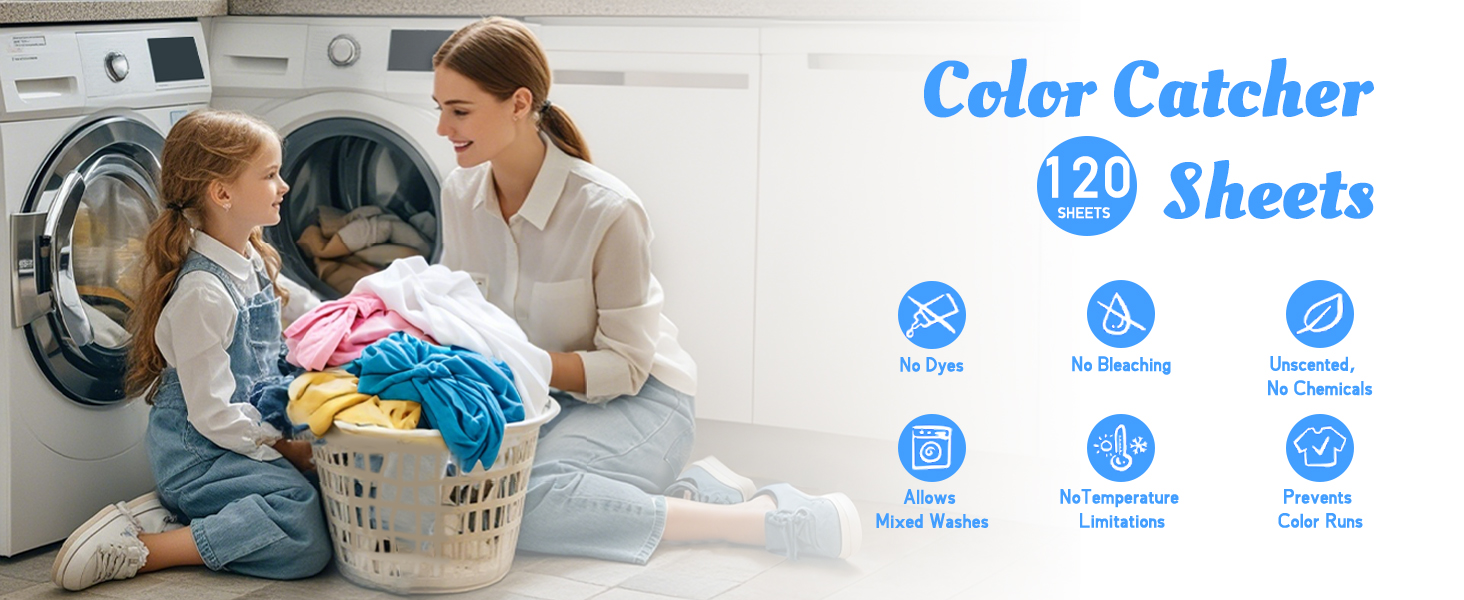 Color catcher sheets for laundry