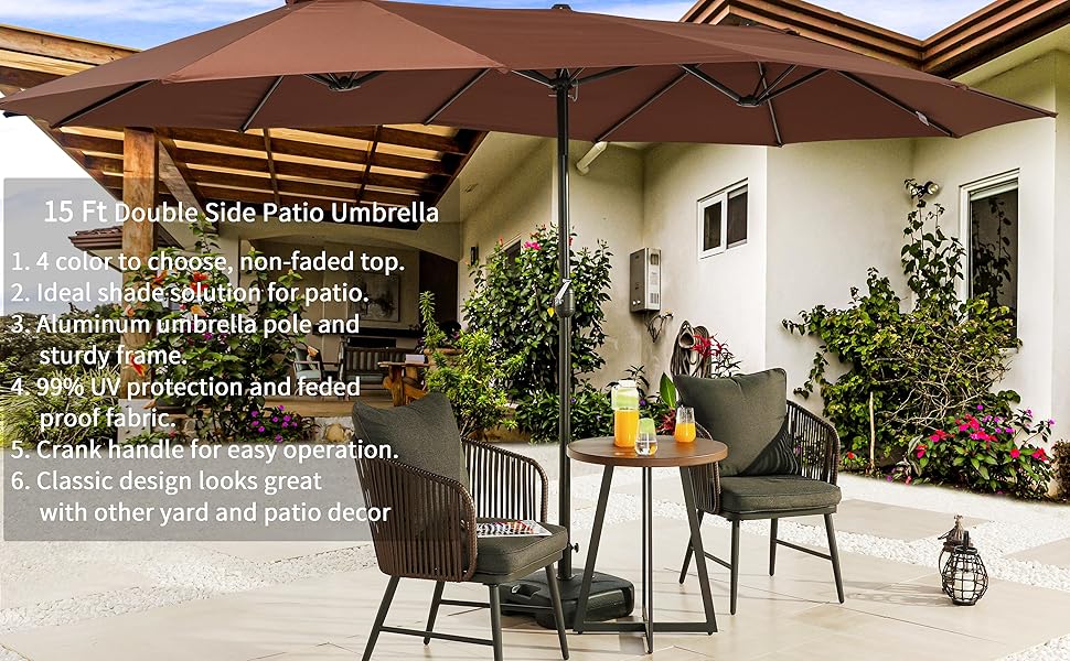 patio umbrella with base included outdoor umbrella large 15Ft patio umbrella