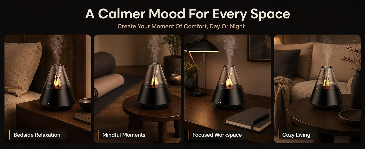 TriPro Essential Oils Aroma Diffuser,Portable Humidifier with Cool Mist and Warm Light Effect