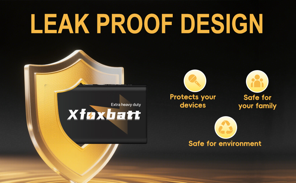 LEAK PROOF DESIGN 9V BATTERY