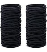 Aegero 100 Pieces Elastics Hair Ties for Thick Hair,No Damage Ponytail Holders Hair Elastic Band ...