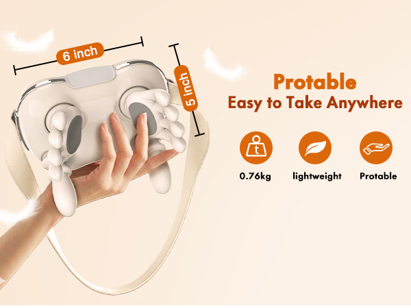 Wireless Neck Massager with Heat, Rechargeable Shiatsu Neck and Shoulder Massage
