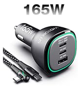 165W USB C Car Charger Adapter Super Fast Charging WOTOBEUS PD3.1 140W/PD3.0 100W PPS45W QC5+PD35...