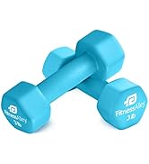 Fitness Alley Neoprene Coated Workout Dumbbells set of 2 – Anti Roll, Non Slip with Smooth Grip F...