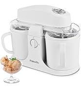 Pukomc Ice Cream Maker Machine for Home Use, with Two Ice Cream Bowls,Simple Operation and Easy t...